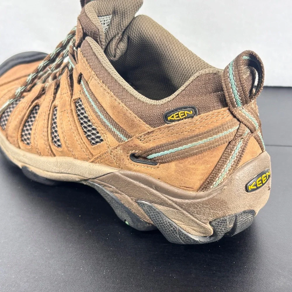 Keen Voyageur Hiking Shoes Brown Leather Mesh Trail Gorpcore Outdoor Mens 10.5